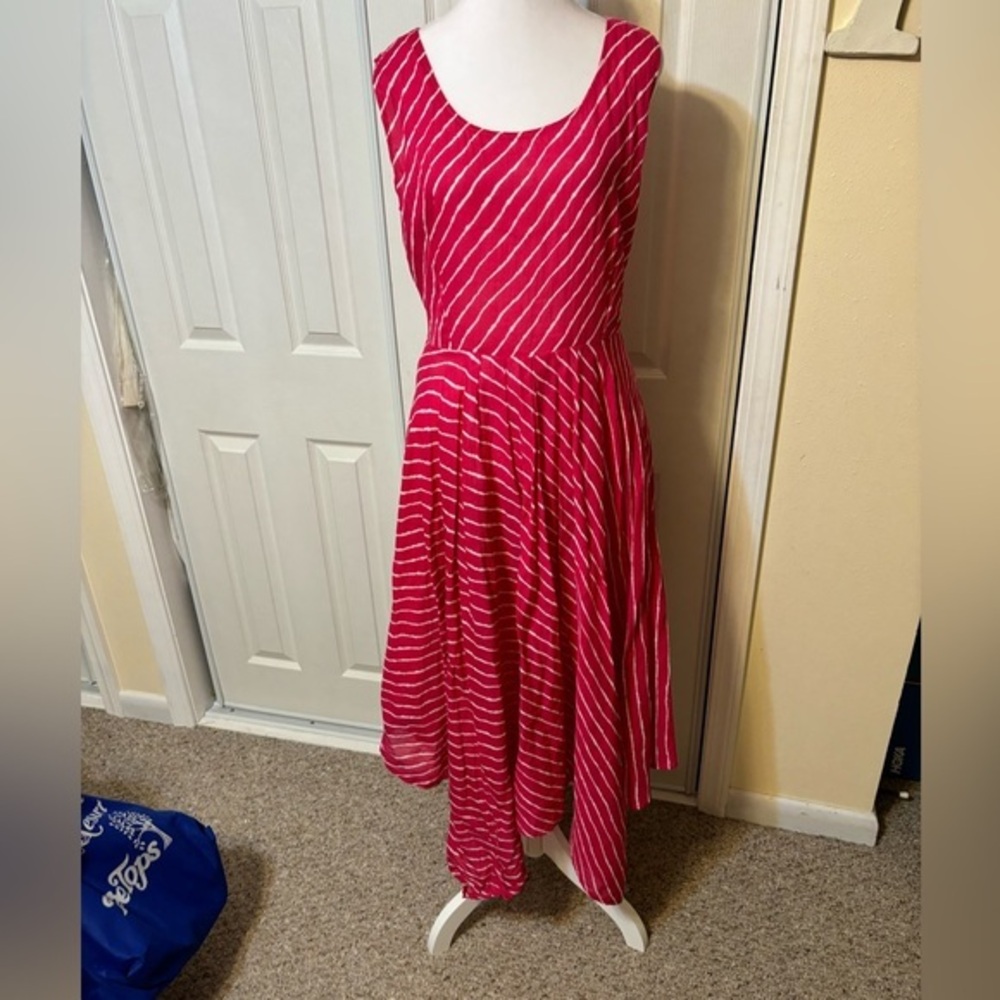 Vintage Fuchsia and White Candy Stripe Dress from Diva Collection
